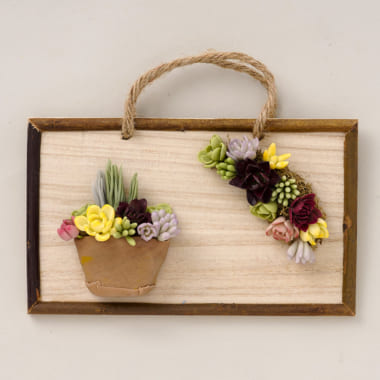 多肉植物の壁掛け