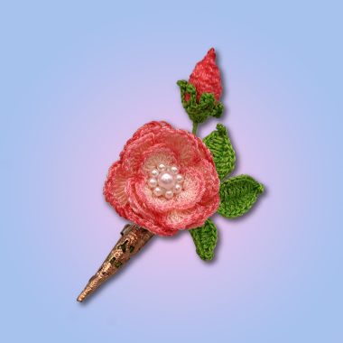 ミニばらのブローチ