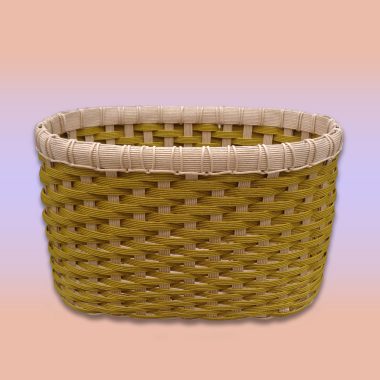 飛ばし編みのかご