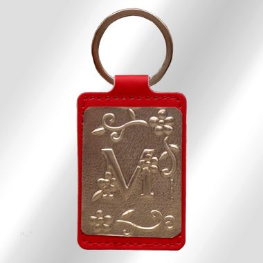 花のイニシャルキーホルダー