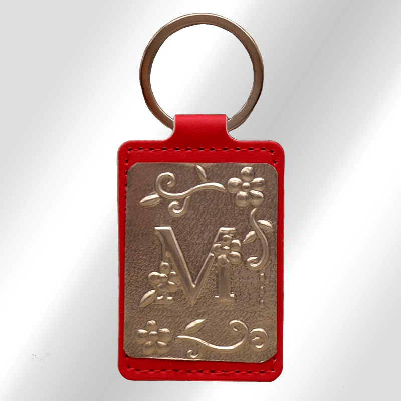 花のイニシャルキーホルダー