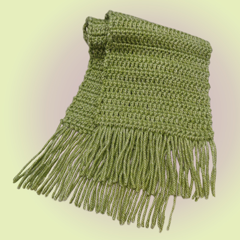 手あみ　はじめてでもできるかぎ針編マフラー